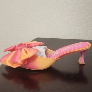 NWOB Gianni Bini Kary Ombre Satin Bow Dress Mules